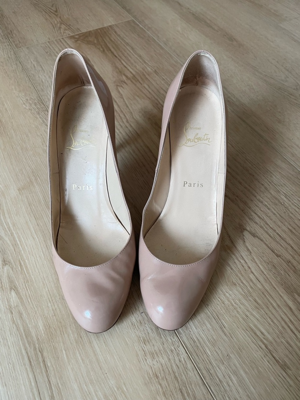 Christian Louboutin Blush Patent Leather Pumps